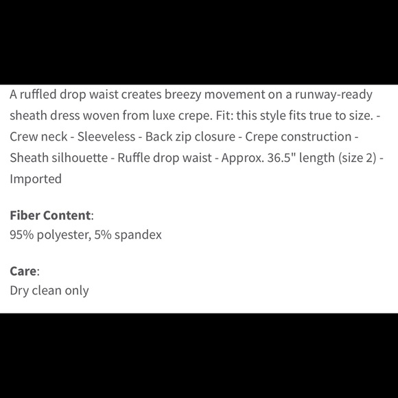 NWT Calvin Klein Red Ruffle Hem Sleeveless Dress - Picture 3 of 4